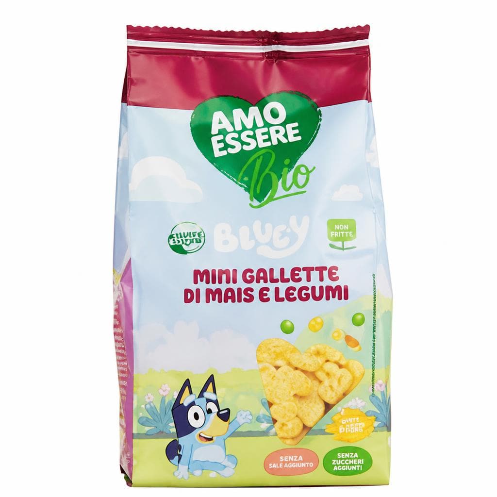 Amo Essere Mini gallette mais e legumi Bluey, 80 g – Eurospin