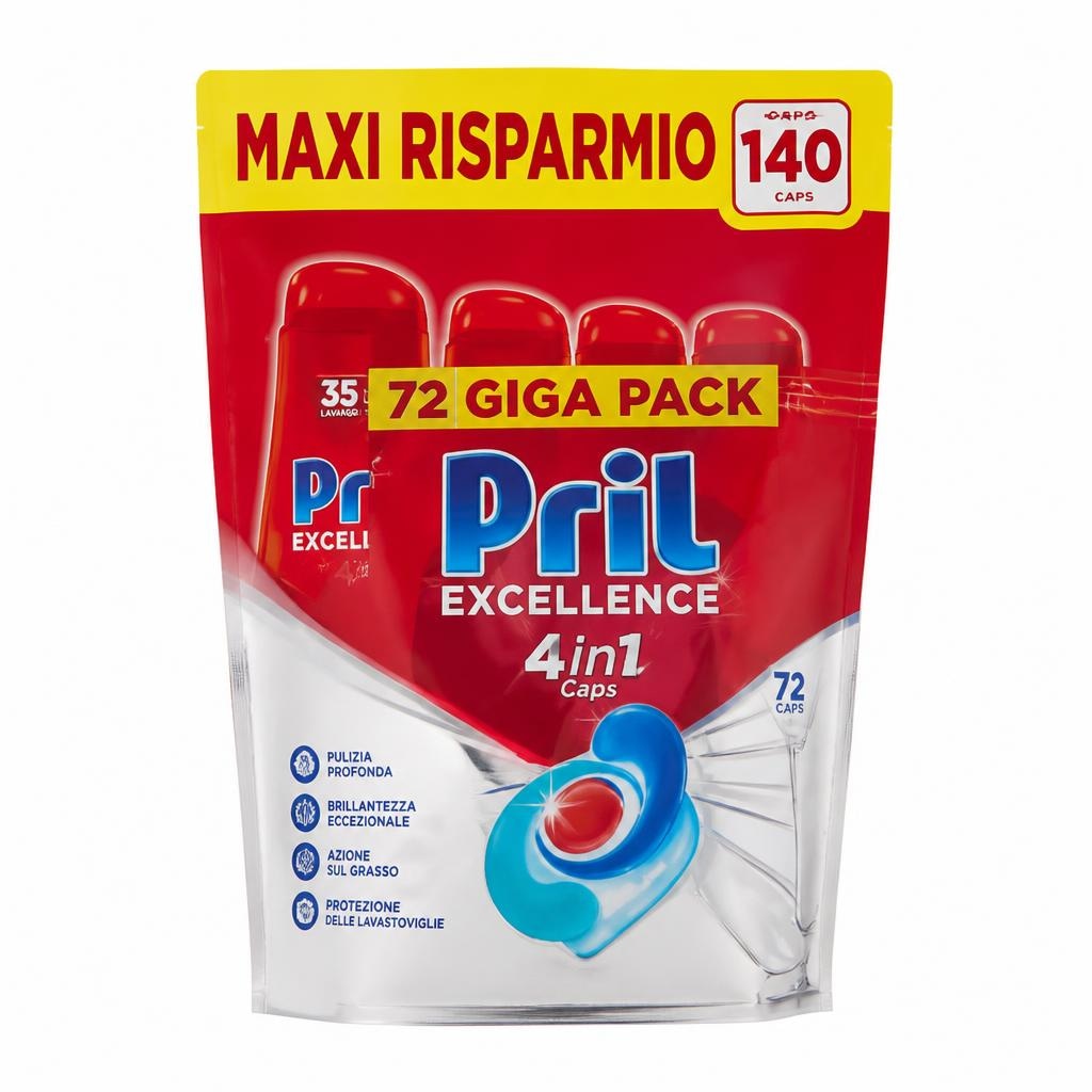 Pril detersivo pre-dosato per lavastoviglie o gel x79, x72 o x66 caps o 140 lavaggi in offerta da Iper La grande i