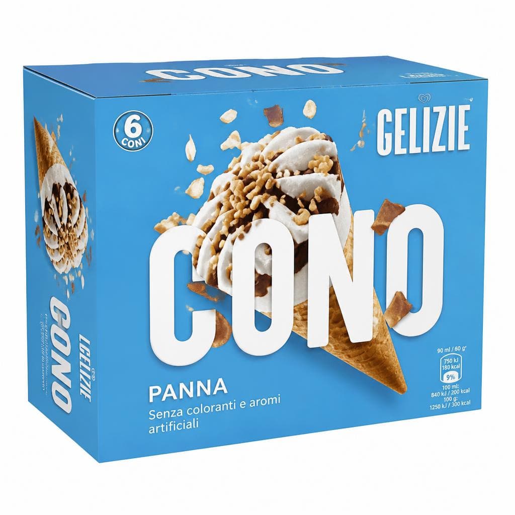 Cono alla panna Le Gelizie, 6 pz - 450 g – Penny