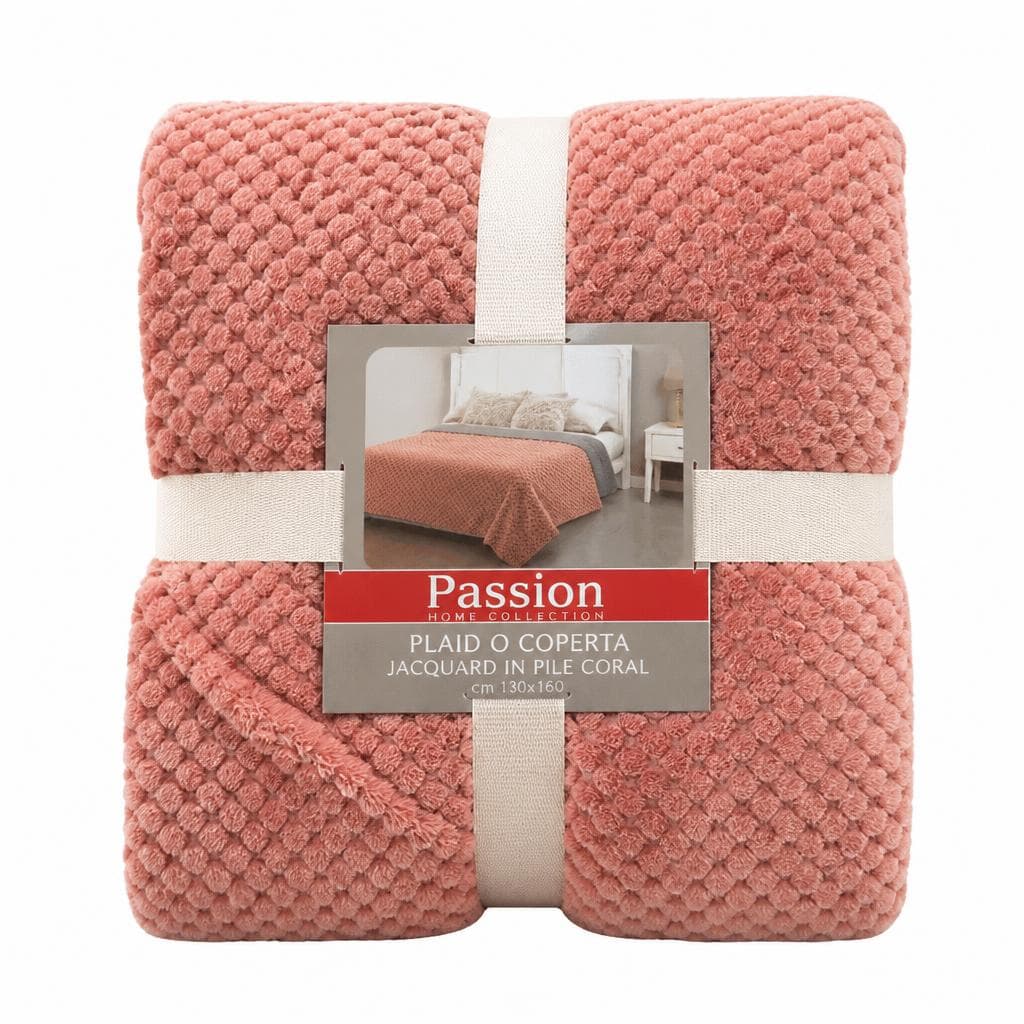 Plaid o coperte in pile coral, 1 piazza, cm 160x220 – Bennet