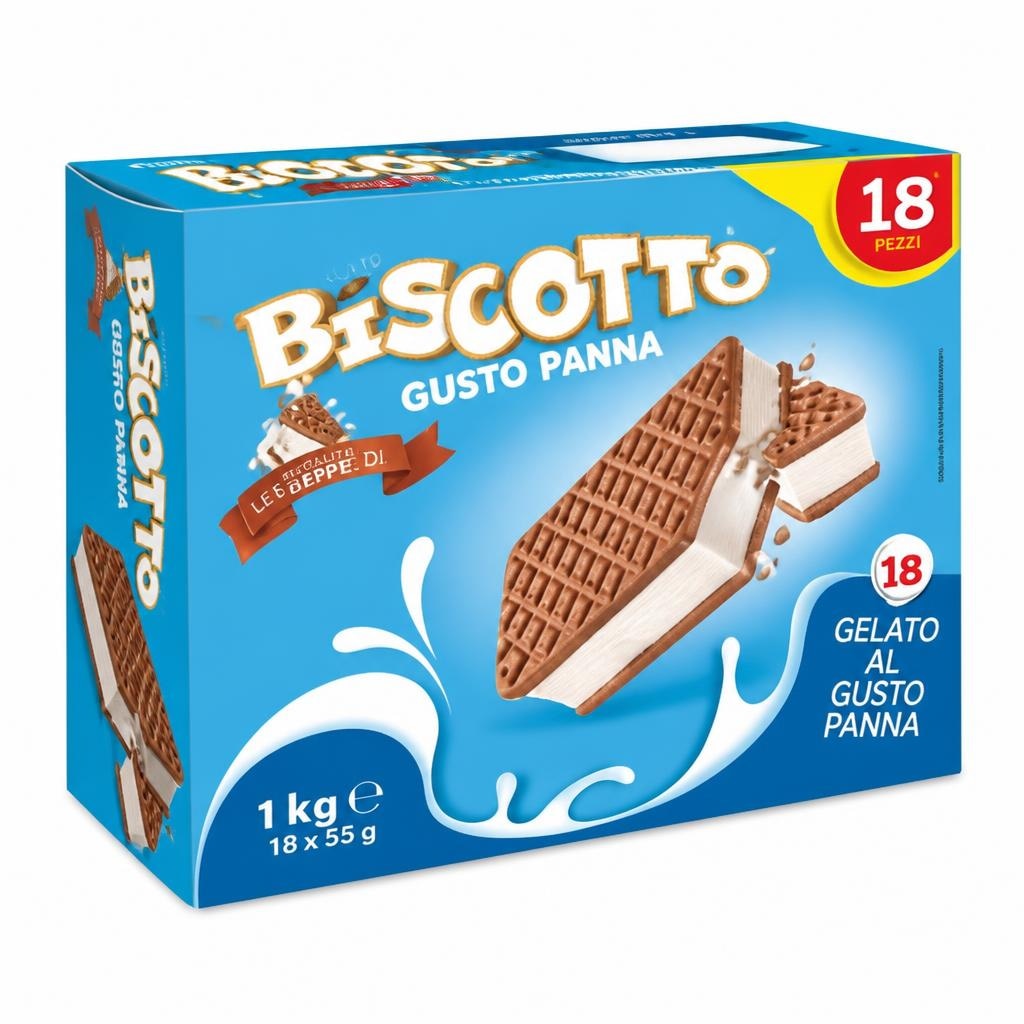 Gelato biscotto Le Specialità di Beppe 1 kg (18 pezzi) in offerta da MD
