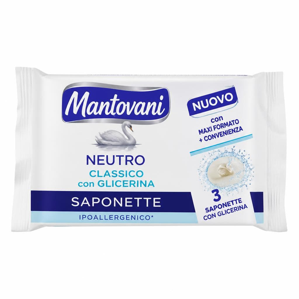 Saponette Neutro Mantovani, conf. 3 pezzi da 90 g cad – Carrefour