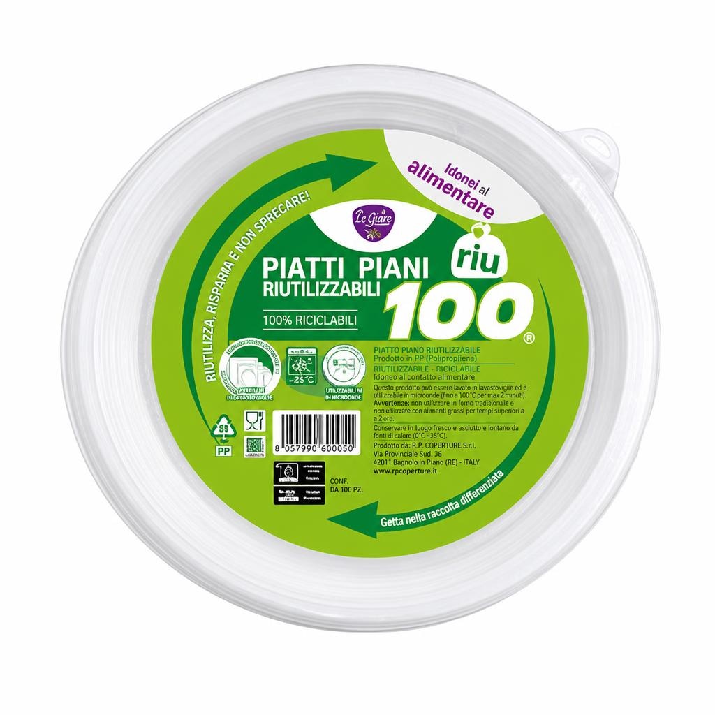 Piatti Piani Riutilizzabili conf. da 100 pz in offerta da Penny